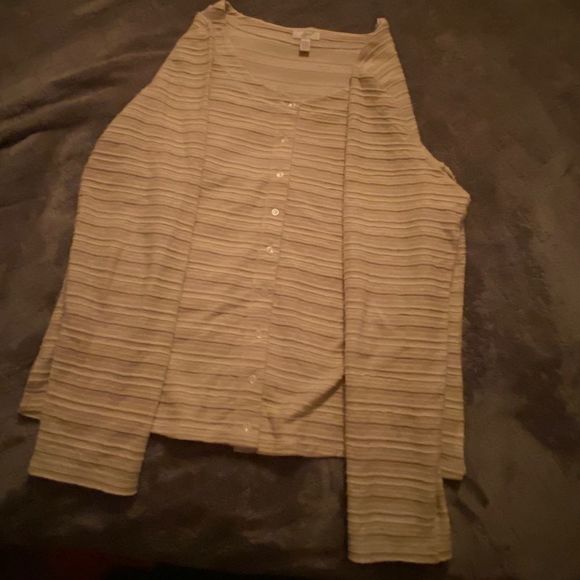 J. Jill cream button up jacket/top - Picture 1 of 6